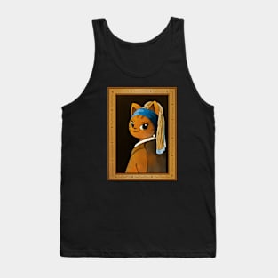 The Cat with the Pearl Earring Tank Top